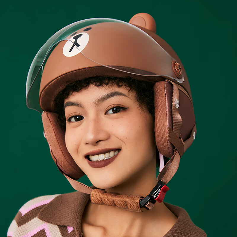 九号（Ninebot）电动自行车LINE FRIENDS合作款亲子布朗熊头盔四季款3C认证安全帽