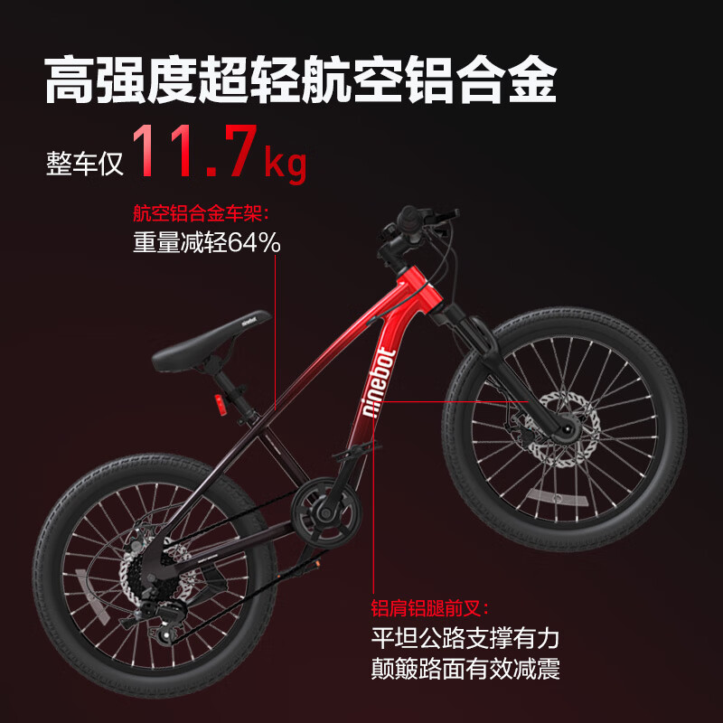 九号（Ninebot）青少年自行车全地形安全稳定20英寸自行车